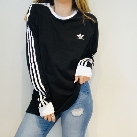 adidas Other - Adidas mens stripe long sleeve logo tee skateboard